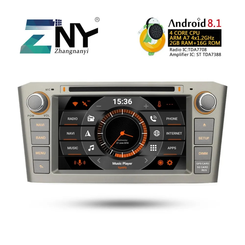 7 &quotHD Android 8 1 Автомобильный DVD Радио для Toyota Avensis T25 2003 2004 2005 2006 2007 2008 gps навигация