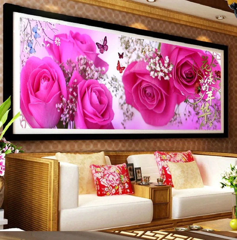 

109*37 round diamond painting flowers pictures of crystals kits for embroidery hobbies and crafts handmade home decoration 6199
