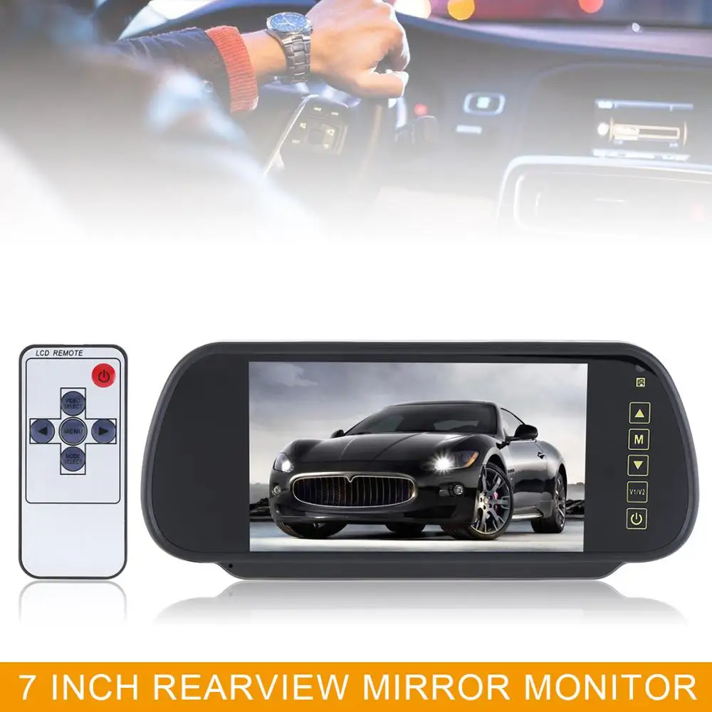 US 5 Inch TFT-LCD Color Screen 2-CH Video Input Car Rear View Mirror Monitor