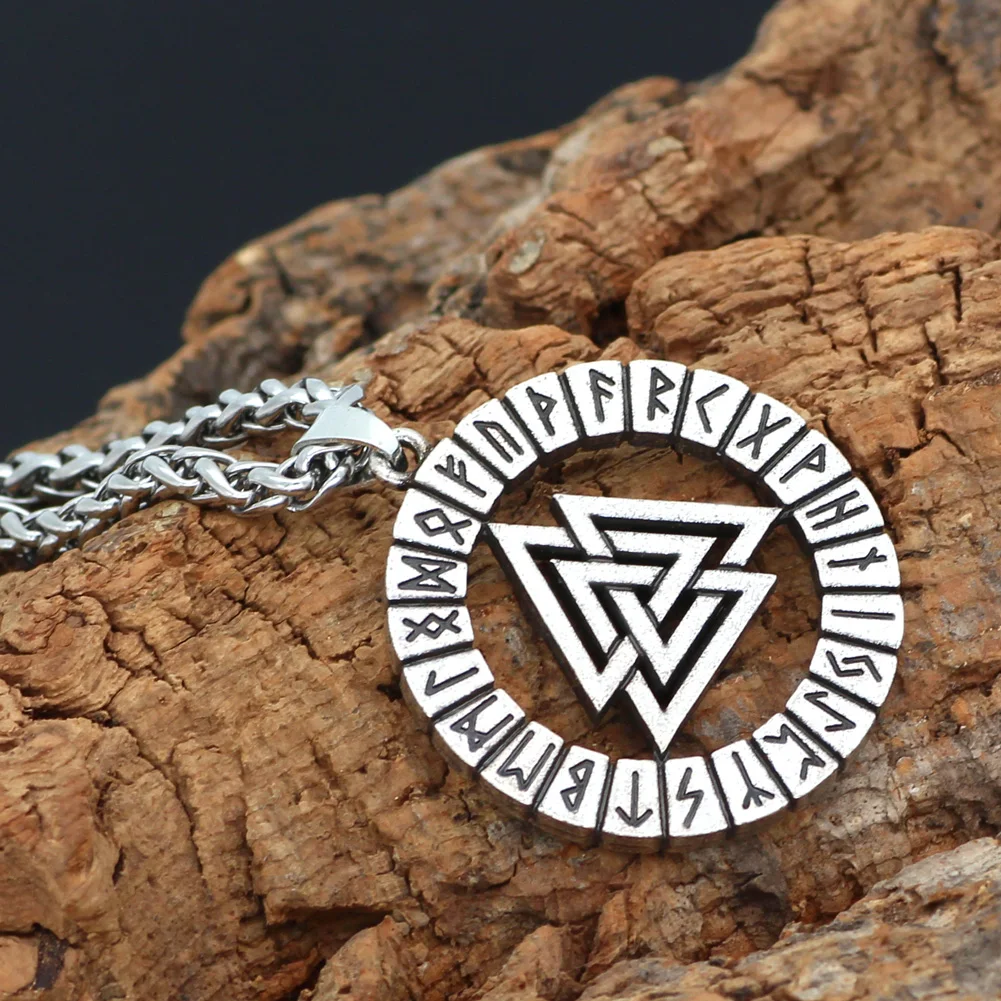 Скандинавский Викинг амулет Руна кулон valknut ожерелье с подарочная сумка|Ожерелья
