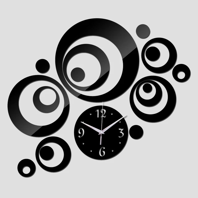 2017 new sale diy clocks stickers home decoration acrylic mirror