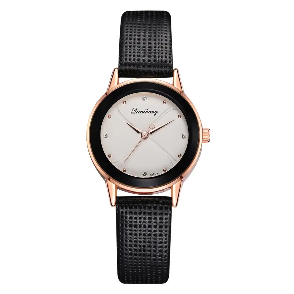 

Fashion Women Watch Black Leather Strap Quartz Wristwatches Simple Design Ultra Thin Dress Watch relogio feminino Zegarek Damski