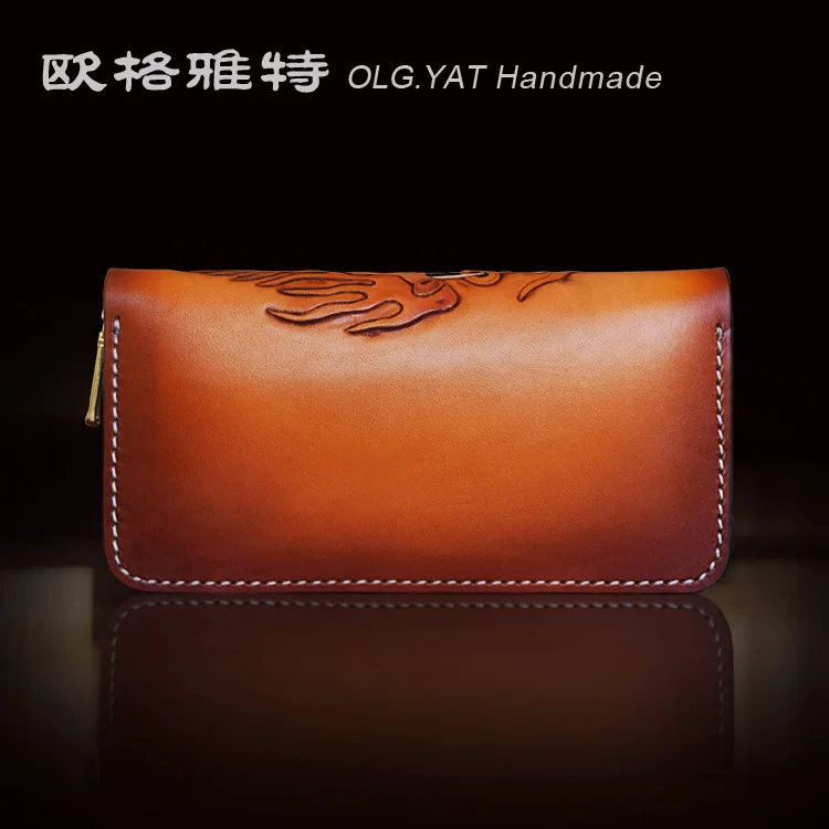OLG. YAT ручной работы мужчины кошельки женщины кошелек долго молния hangbag