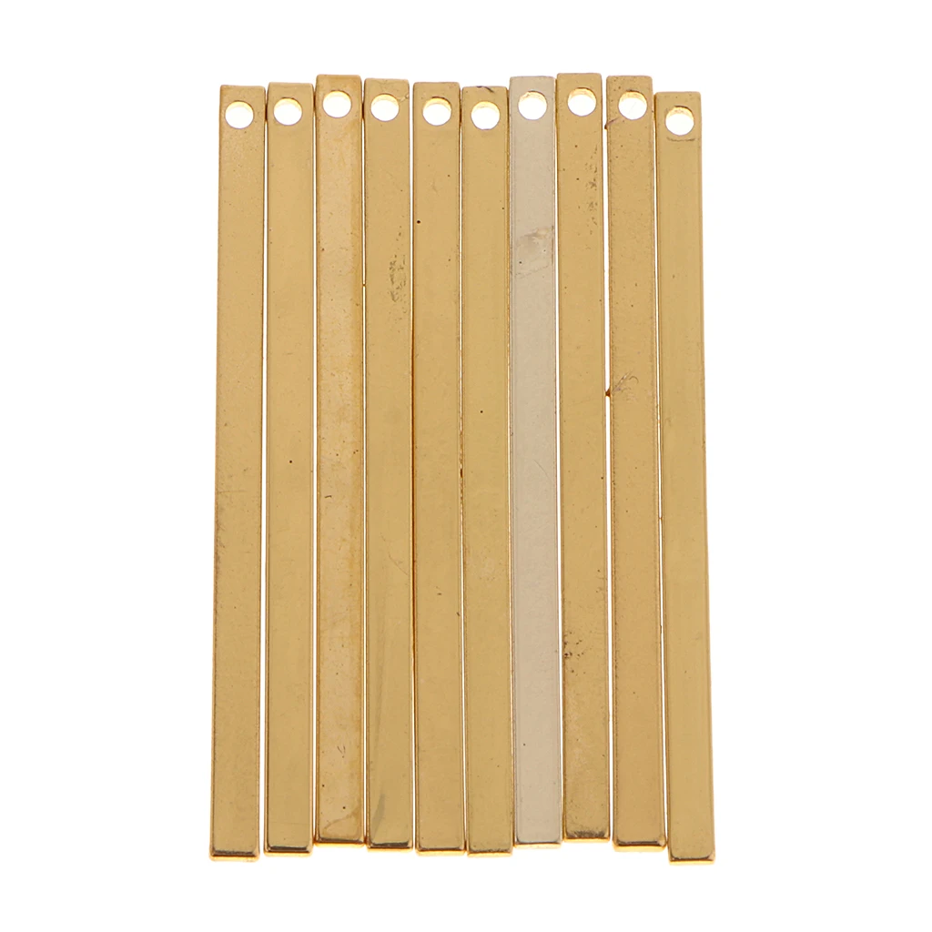 10 Piece Alloy Flat Rectangle Blank Coin Engraving Stamping Charms Tag Pendant Necklace Bracelet Pendants for DIY Jewelry Making