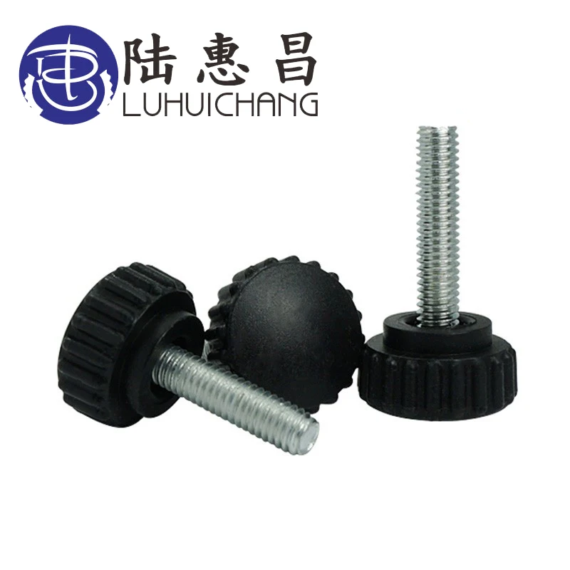 Luhuichang 20 шт. M6 M8 22# черный пластиковый затягивающийся винт с накатанной головкой ручной винт