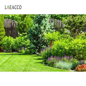 

Laeacco Spring Green Garden Grass Sunshine Scenic Photography Backdrops Photographic Backgrounds Photocall Photo Studio
