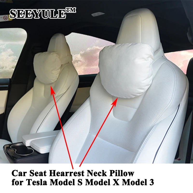SEEYULE мягкое комфортное автомобильное сиденье с памятью подголовник подушка для шеи Подушка защитный чехол Аксессуары для укладки Tesla модель S модель X 3