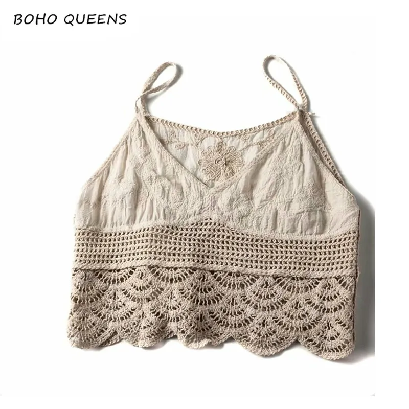 

Vintage chic fashion women hollow out sleeveless crop tops beach bohemian vest boho tassel knitted camis ruffles cropped feminino