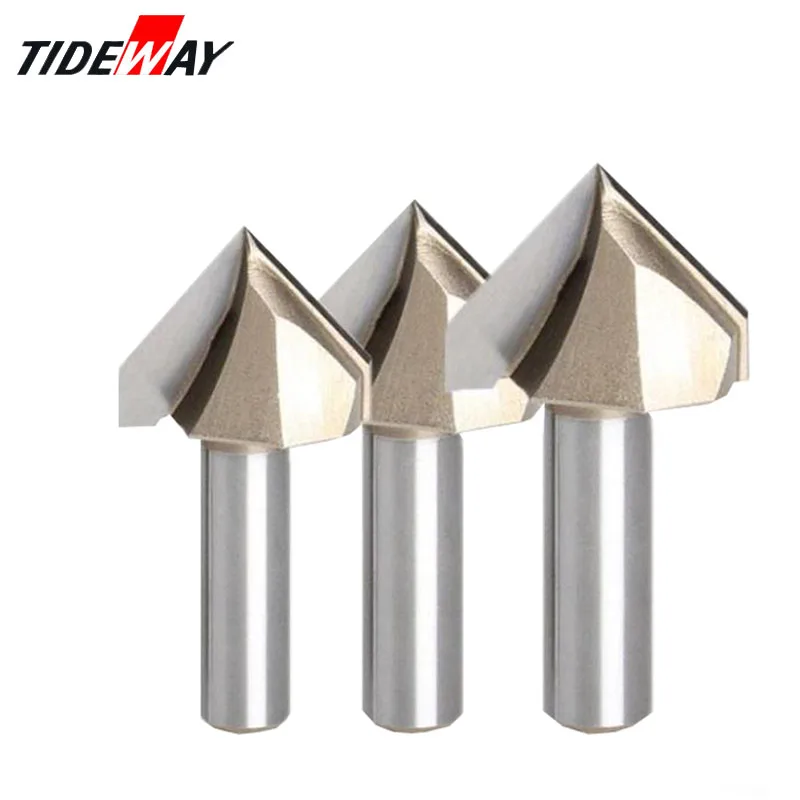 Tideway 1/4" Shank 90 Degree V Groove Type Slotting Cutter Freze Ucu