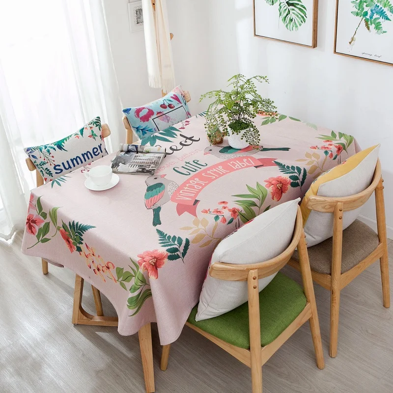

Nordic Minimalist Flower Print Tablecloth Cotton Linen Tablecloth Restaurant Party Home Decoration Table Cloth
