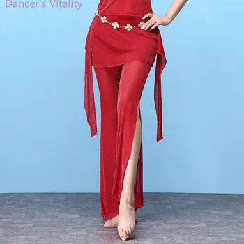 

Belly Dance Practice Suit New Beginner Practice Adult Dance Pantskirt Indian Dance Pants Cut out 3 Colors Dancewear Clothes