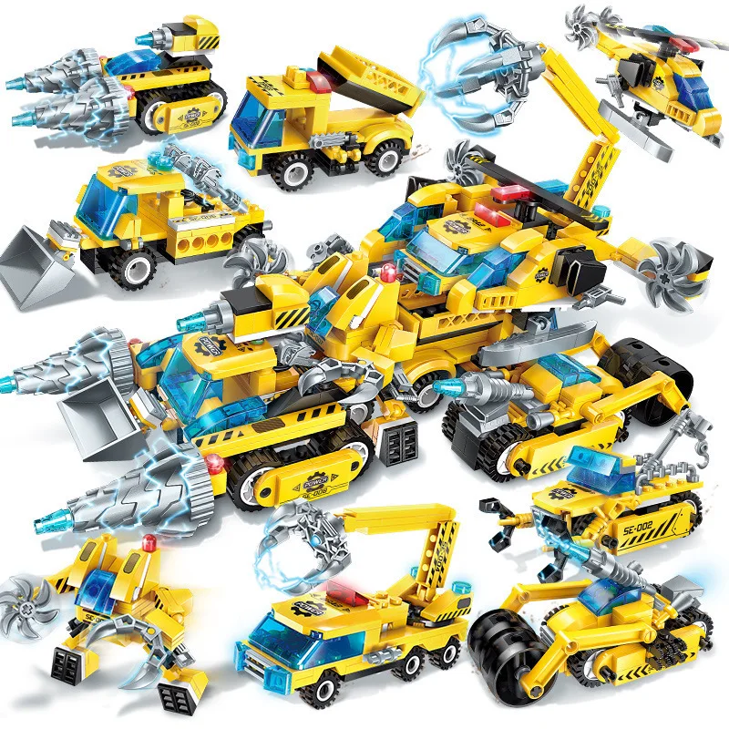 

Enlighten Construction 8 In 1 Technic Educational Building Blocks Toys For Children 6Years Compatible Legoingly Small Bricks