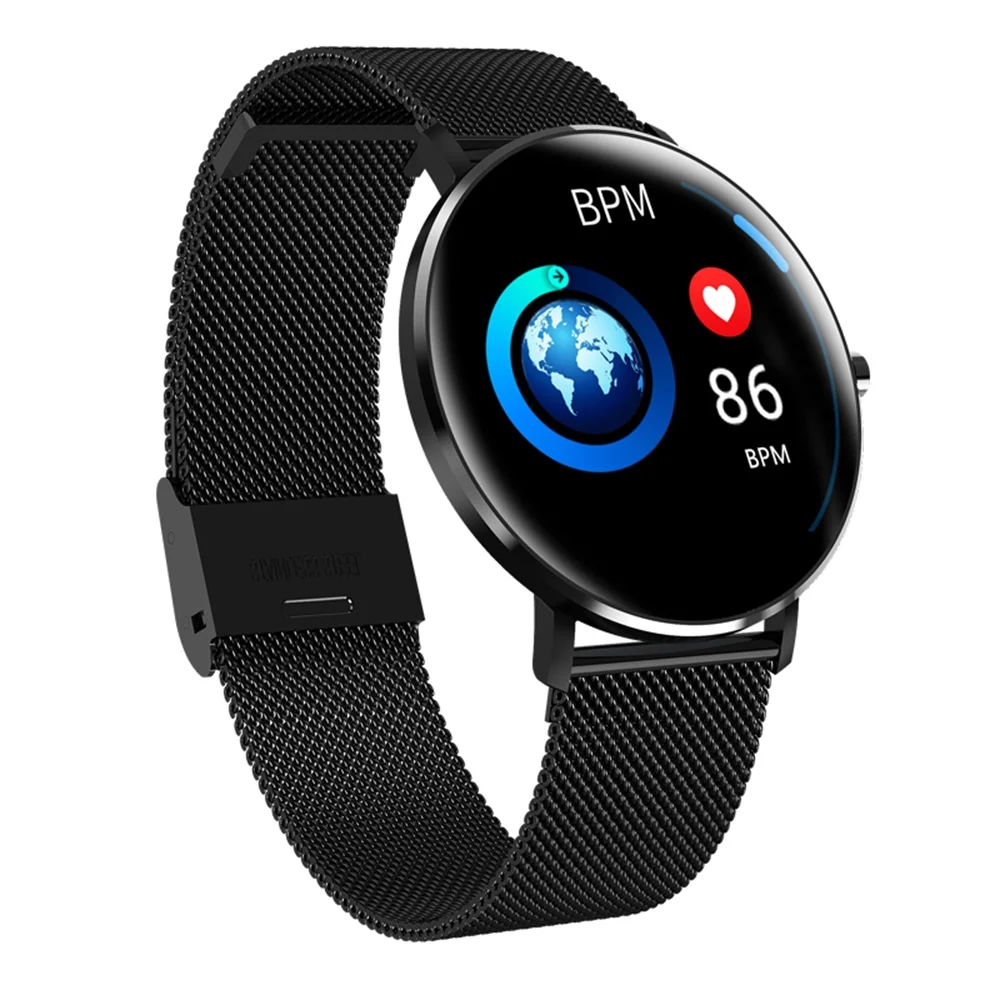 696 L6 Смарт-часы NRF52832 носимое устройство монитор сердечного ритма цветной дисплей IP68 Водонепроницаемые Смарт-часы для Android IOS - Цвет: Black steel