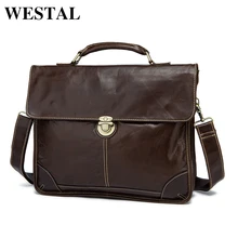 WESTAL Echtes Leder Männer Taschen männlichen männer Handtaschen Mode-business Laptop Aktentaschen Portfolio schulter Tote crossbody taschen