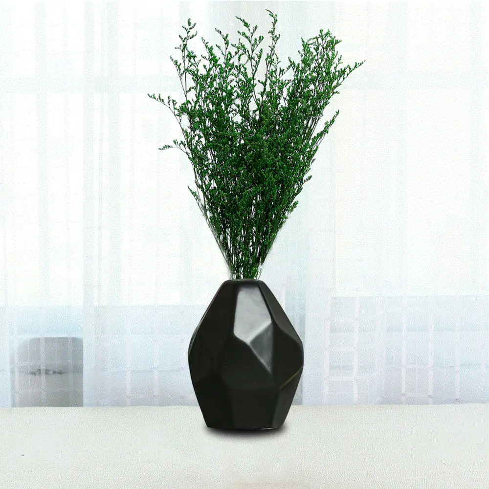 

1pc Europe Ceramic Vase Home Garden Rhombus Pattern Ceramic Pottery Flower Pot Mini Vase Wedding Decor Garden Plant Decoration