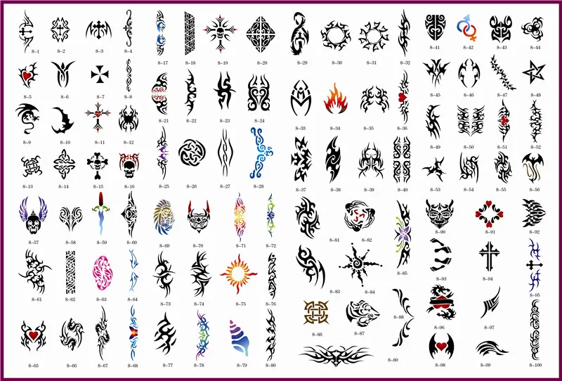 

Golden Phoenix Book 8 Temporary Airbrush Tattoo Stencils For Body Art Painting Flower Series Makeup Cosmetics Free Shipping