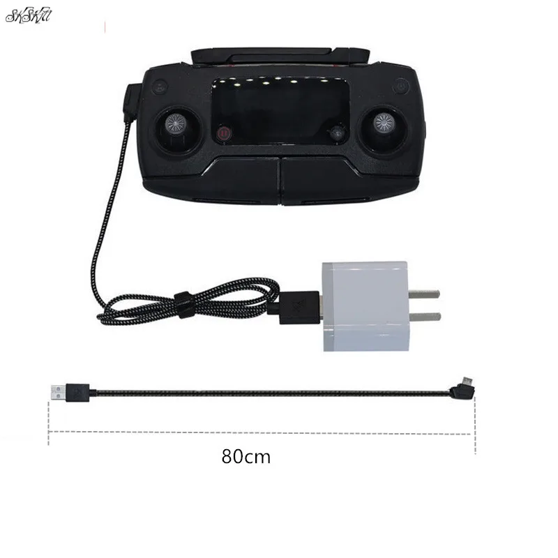 

80cm Nylon Remote Control USB port charging cable Data line For DJI mavic pro / air / spark / mavic 2 Drone charger Accessories