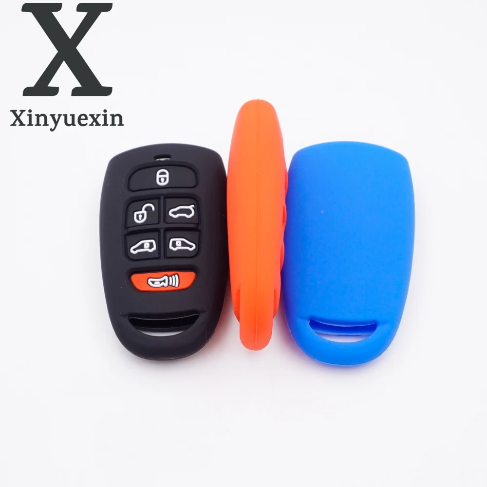 

Xinyuexin 6 Button Remote Control Silicone Car Key Cover Fob for Hyundai SantaFe Tucson Car Key Accessory Protective Shell