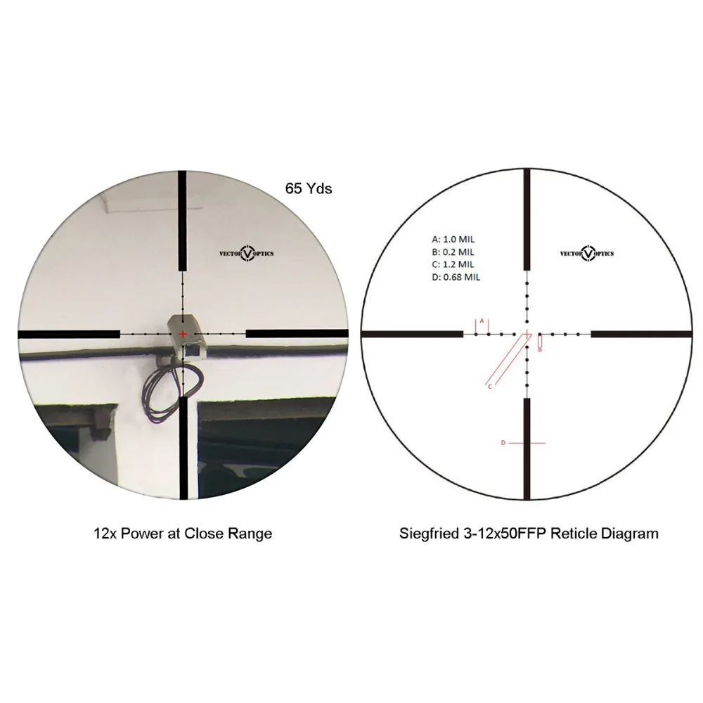 Векторная оптика Siegfried 3 12x50 FFP Тактический 34 мм Huting Riflescope/1 клик 1 см отрегулировать