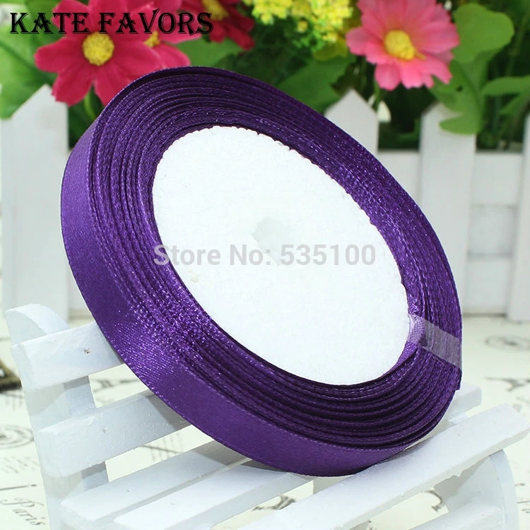 

25 Yards 3/8inch (10mm) satin ribbon craft/party/wedding DIY Purple