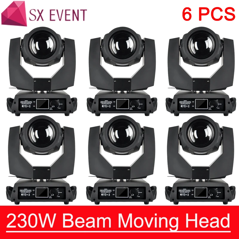 230 Вт 7R перемещение головного света 7R Луч Moving Head Шарпи Лира луч Сенсорный экран Beam7r балка 230 Вт освещение для сцены Дискотека 6 шт./лот