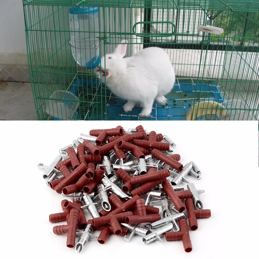 

Automatic Nipple Water Feeder Waterer Drinker Poultry Feeder For Rodents Mouse Bunny Rabbit Farm Animal Supplies 30pcs