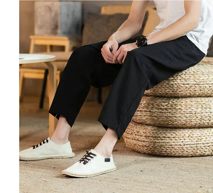 De Linho De Algodão Estilo Chinês Masculino