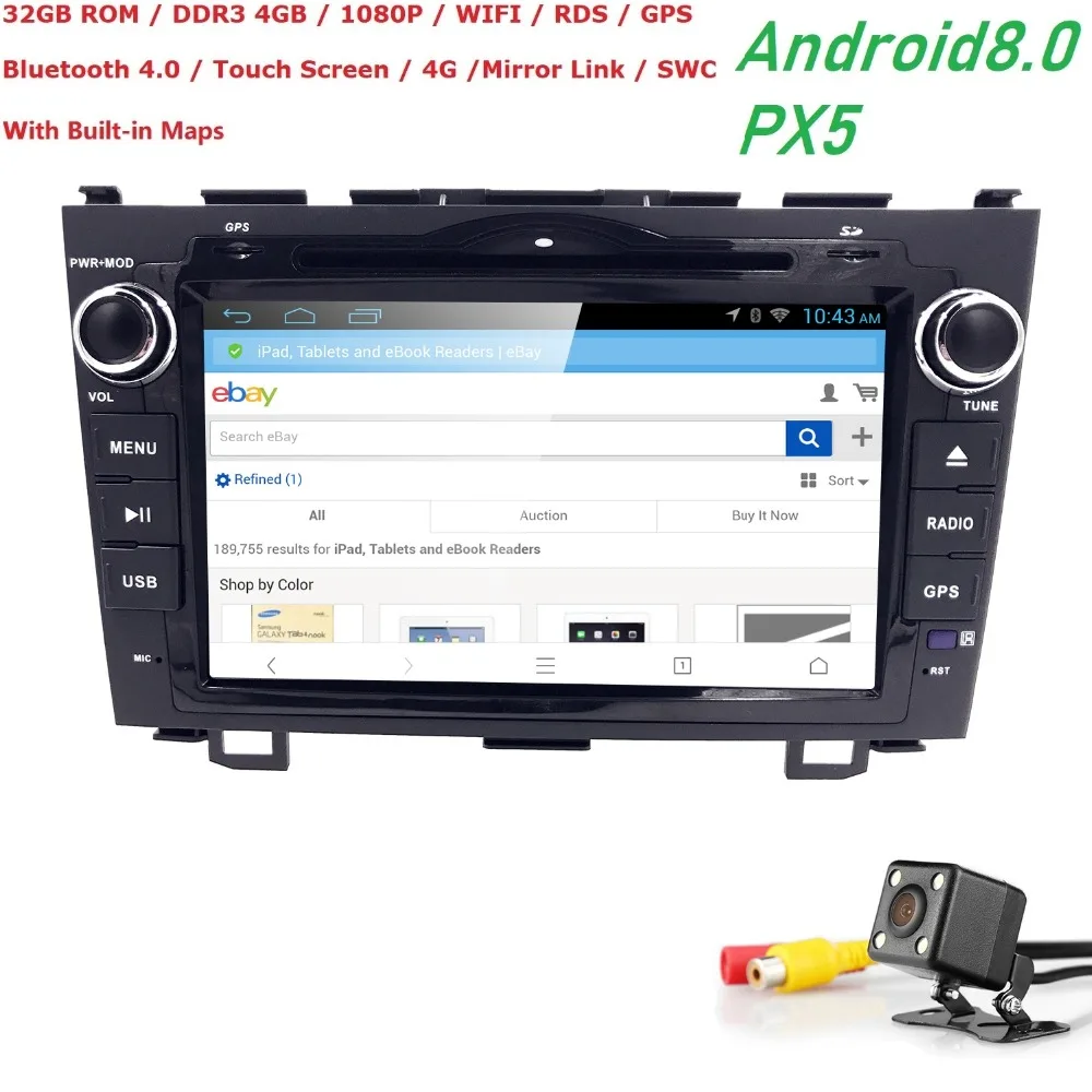 Clearance 4G+32G Android8.0 Car dvd Video player For Honda CRV 2006-2011 8OctaCore 8inch 2Din Car DVD Radio GPS Navigation TPMS OBDII DVBT 4