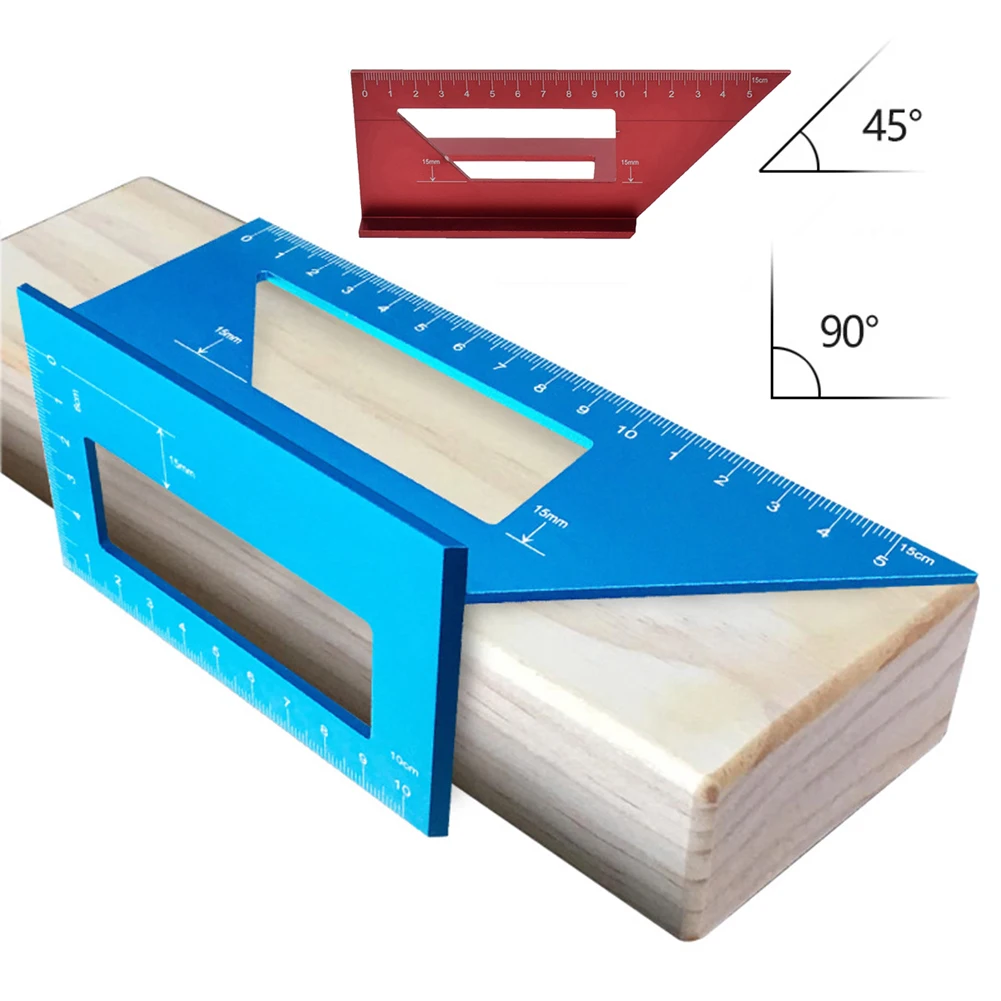 Алюминиевый сплав 45/90 градусов угловой Калибр деревообрабатывающий квадратный линейка линия Scriber