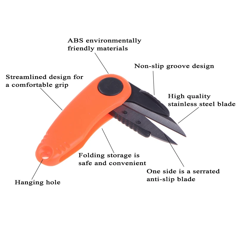 Портативные складные рыболовные ножницы из нержавеющей стали рыболовные лески резак клипер Многоцелевой Рыболовные снасти инструмент случайный цвет PJ85