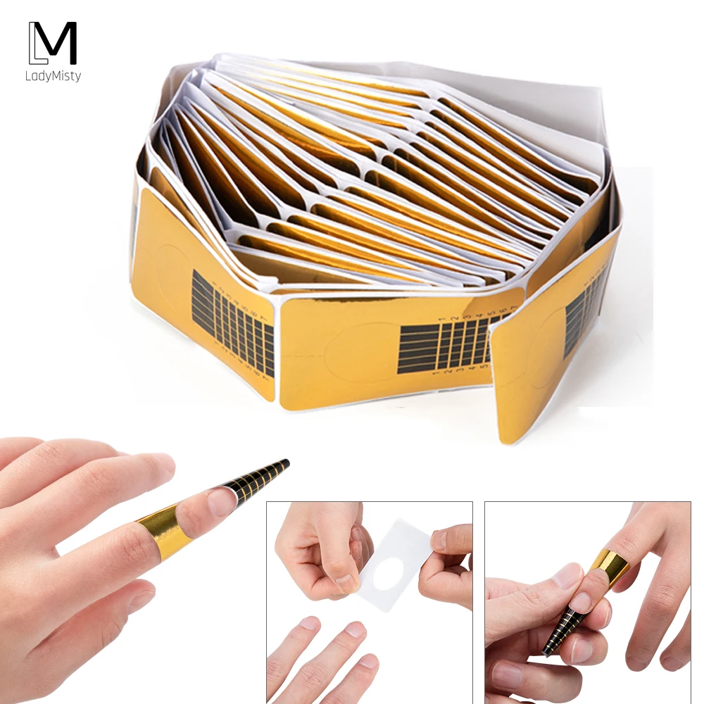 

100pcs French Nail Form Extension Tips Nail Gel Extension Sticker with Russian C Curve Nail Pinching Clips For Nail Polish Guide
