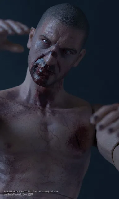 Cheap 1/6 Scale The Zombie Evil Dead Action Figure Body Head Sculpt set corpse figure body with head blood body Toy AT019
