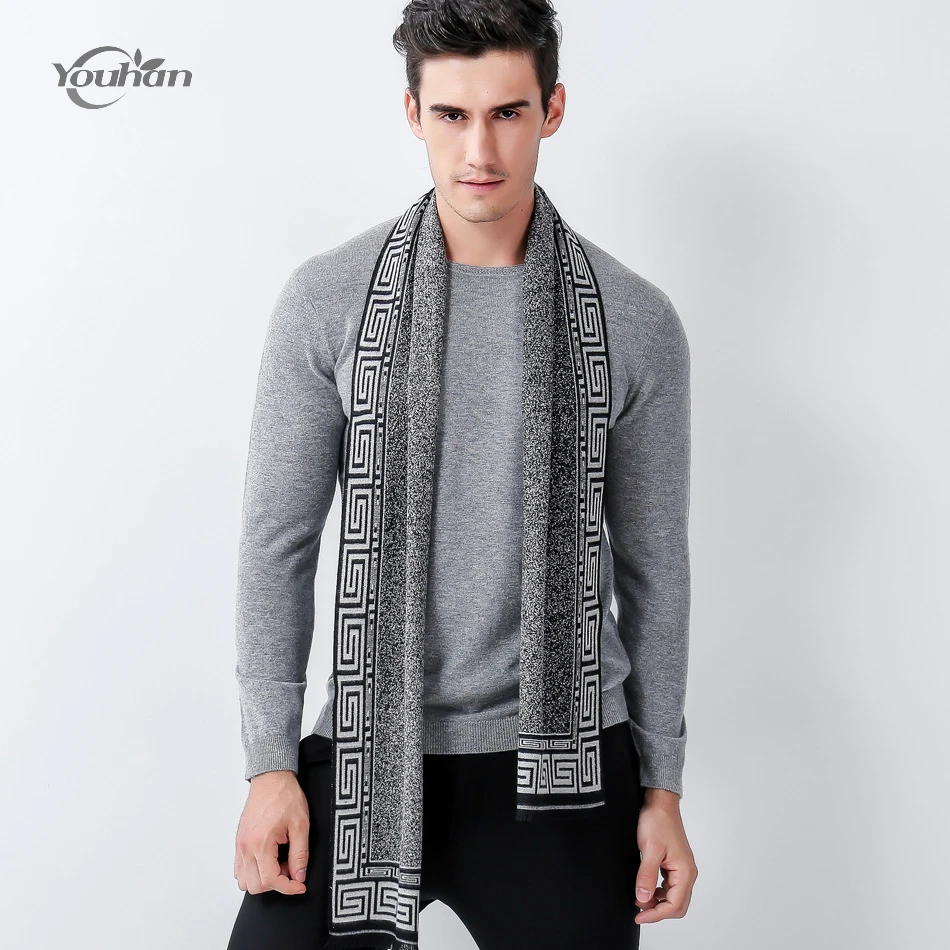 

YOUHAN 2018 Man Scarf Wool Plaid Winter Bussiness Brand Scarf Men Scraf Fashion Designer Shawl Casual Scarves 5 Colour