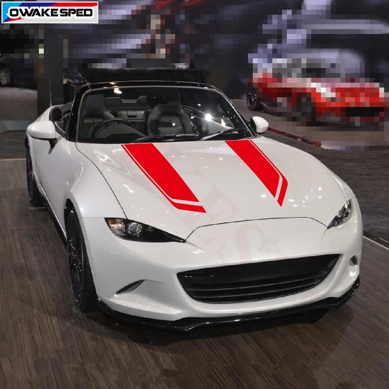 1 Set Racing Sport Stripes Engine Cover Sticker For Mazda MX 5 Car