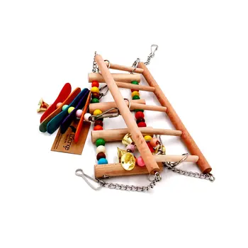 Parrot Toys Birds Ladders Wood Parakeet Toy Parrot Swings Wood Bridge Ladders Perches Stand for Small Birds Cage Accessories 2