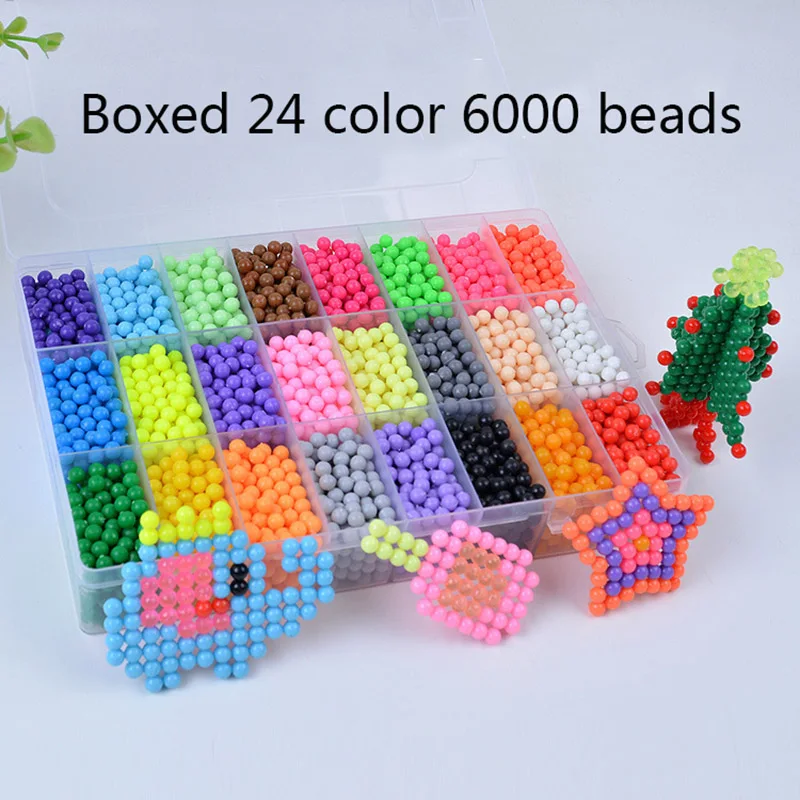 Supplementary Pack 24 Colors 3D Puzzle Magic Water Beads beads Children Puzzles Toys Set Educational Kids beads 5mm24 36 colors box set hama beads perler educational 3d puzzles kids diy toys fuse beads plussize pegboard sheets ironing paper