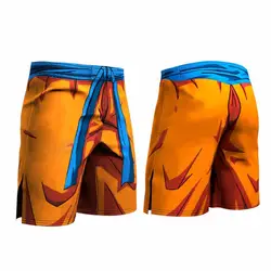 Летние пляжные шорты для мужчин и женщин с 3D рисунком Dragon Ball, забавные шорты с принтом. Мужские оранжевые шорты