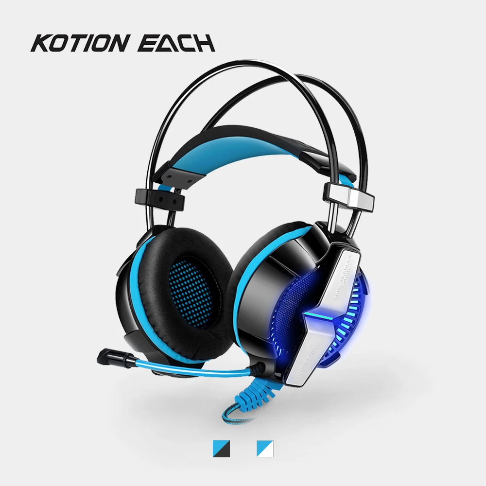 

KOTION EACH G7000 Wired Headphone 7.1 Surround Vibration USB Gaming Headset w/ MIC & LED Light Headband Earphones for PC Gamer