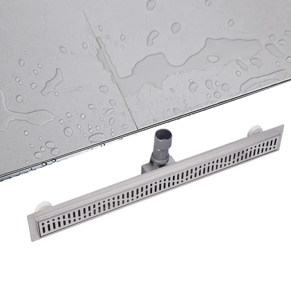 

80cm Practical Bathroom Floor Shower Drain Square Durable Stainless Steel Hardware Floor Drain Cover Shower Waste Drainer