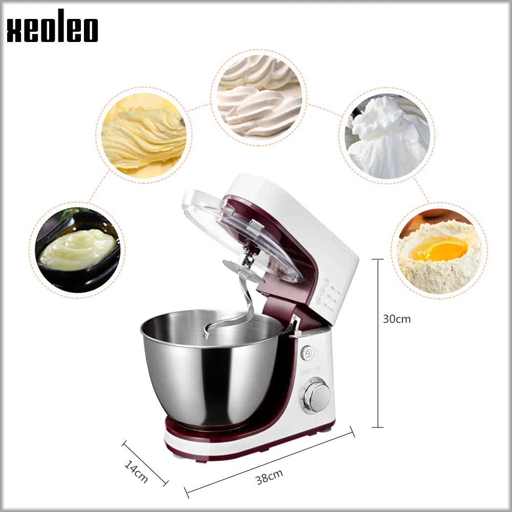 XEOLEO Planetary Food Mixer Electric Dough mixer�Cake mixer Dough kneading machine White Househol Chef machine Egg beater 4.2L