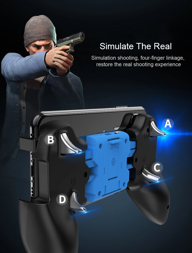  PUBG Mobile S7 Rechargable Wireless Gamepad Joystick Game Holder Bluetooth Controller for iPhone iO