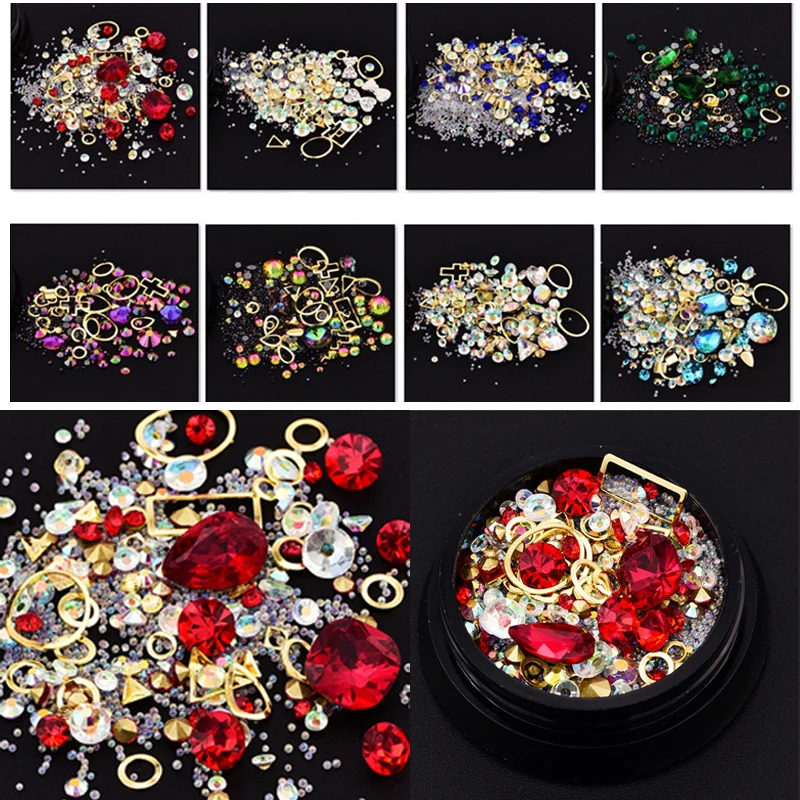 

Nail Stone Nail Design Rhinestone Decoration Tips Nail Art Crystal Deco UV Gel Glitter DIY 3D Nail Phones Decorations Supplies