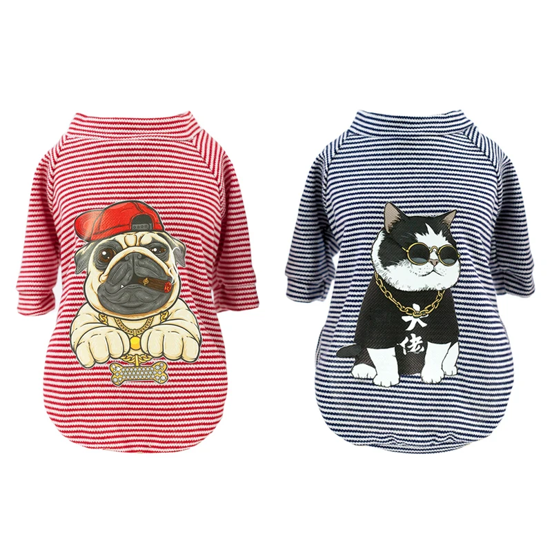 

Bruce Williams Pet Dog Clothes Summer Clothing for Dog Vest Shirt Striped Pug French Bulldog Clothes for Dogs Pets Clothing