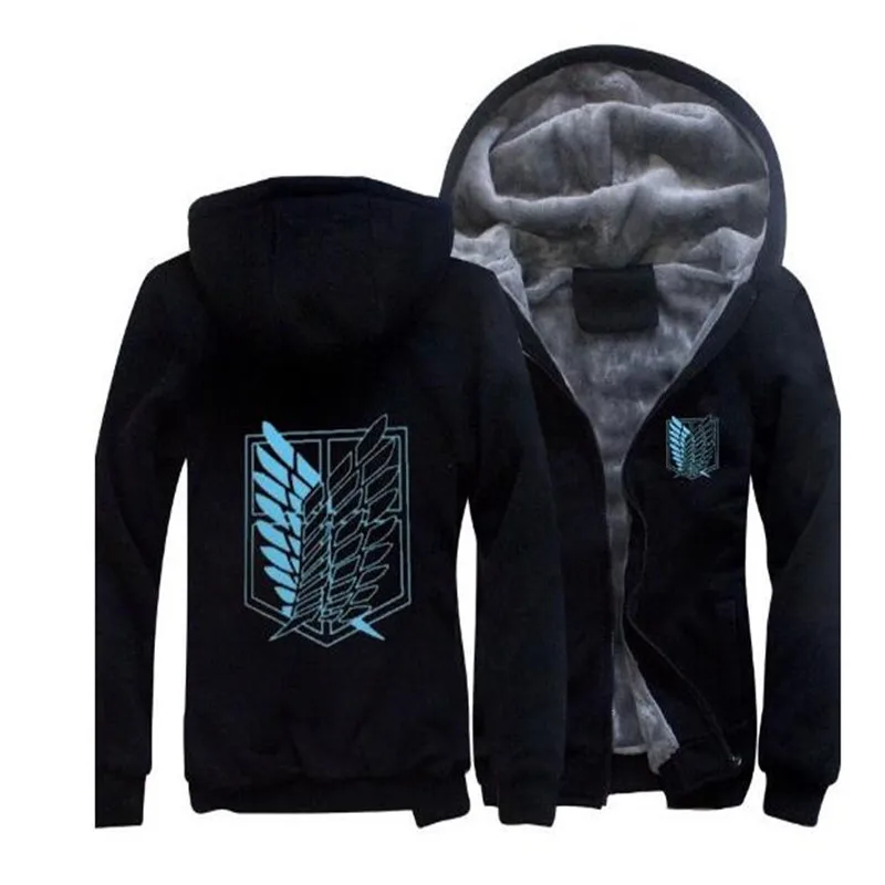 

Anime Attack on Titan Print Cosplay Adult Hoodie Sweatshirt Men Hoodies Zipper Winter Coat Cashmere Warm Attack of The Titans Cl