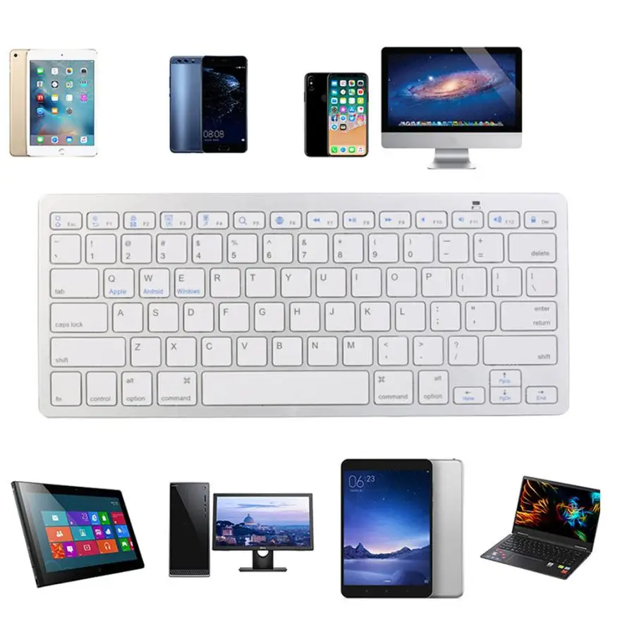 

HIPERDEAL NEW Slim Wireless BT 3.0 Keyboard For iMac/iPad/Android/Phone/Tablet PC 18Jun18 Drop Ship F
