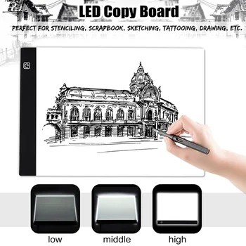 

1 Set A4 3 Modes 5D Dimming Digital Drawing Graphic Tablet LED Eye Protect Light Box Tracer Copy Board For Sketching Animation