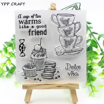 

YPP CRAFT A Cup Of Tea Clear Silicone Rubber Stamp for DIY scrapbooking/photo album Decorative craft