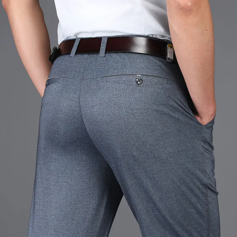 Высокое качество, летние Для мужчин Брюки Бизнес рабочие брюки прямые повседневные брюки Для мужчин's брюки Для мужчин хлопок Pantalon Hombre - Цвет: A801