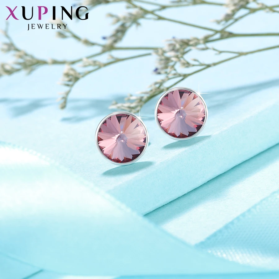 Xuping 8*8 мм серьги-гвоздики модные ювелирные изделия Кристаллы от Swarovski простая простота многоцветный Женские вечерние подарки M79/M80-20387