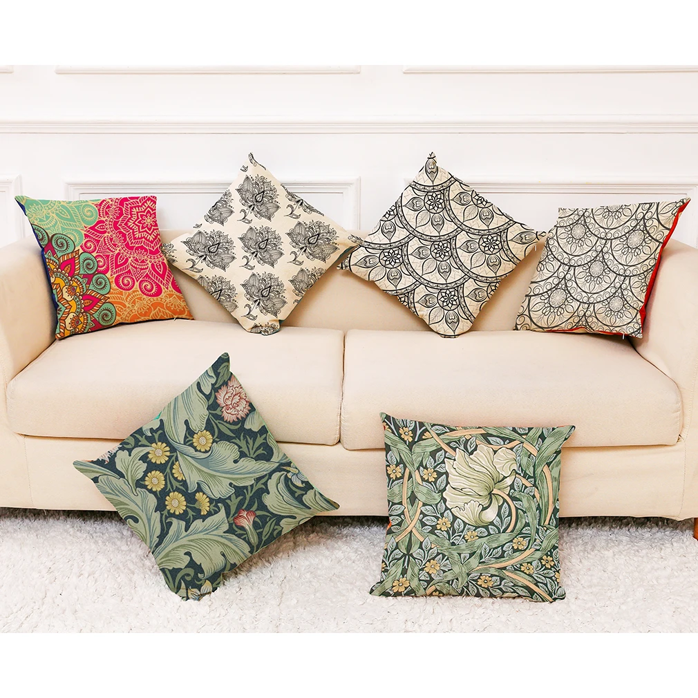 

Retro Simple Pattern Decorative Throw Pillow Cover Case Cotton Linen Cushion Cover for Sofa Chair Sofa Pillow Cover